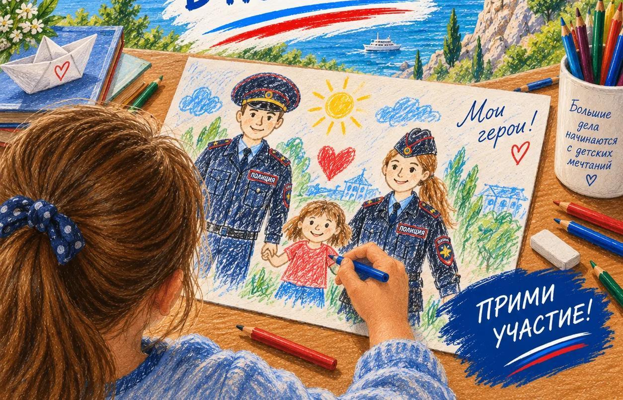 Конкурс детского рисунка "Мои родители работают в полиции" стартовал в Крыму