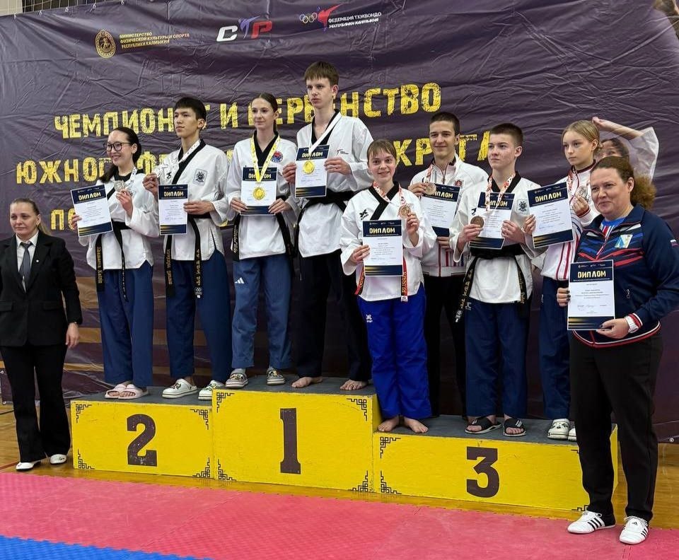 13 наград привезли крымские тхэквондисты с окружных соревнований в Калмыкии 