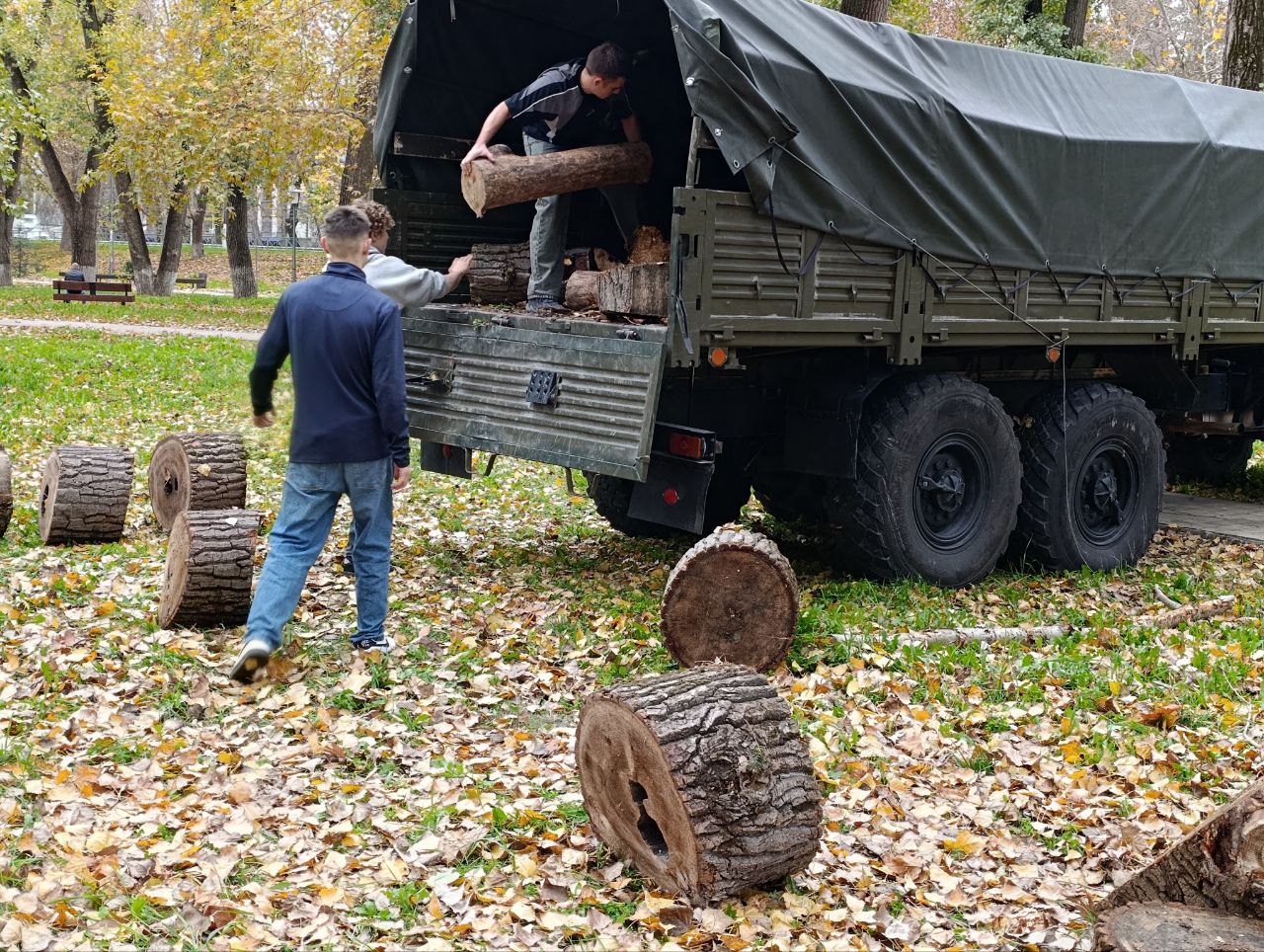 12 кубометров дров из симферопольского парка передали для защитников крымского неба 